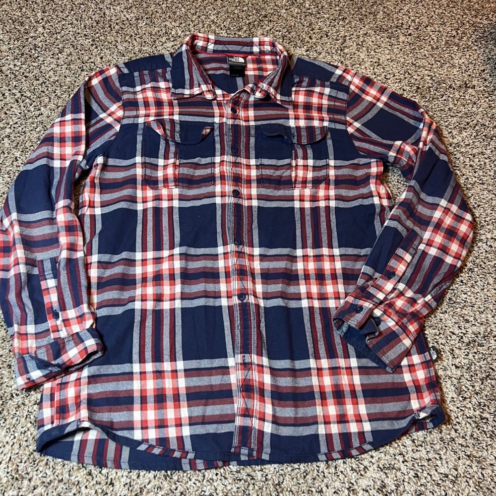 The North Face Flannel‎ Shirt Plaid Button Up Long Sleeve Outdoor Mens XL